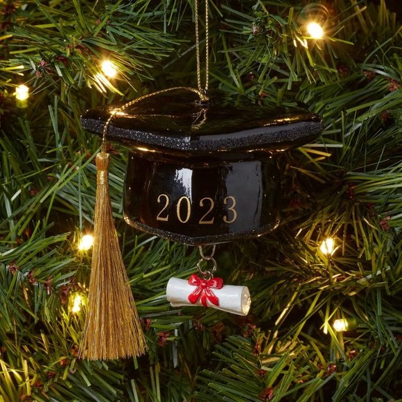 2023 Graduation Cap Glass Ornament Christmas Holiday by Target Wondershop - Picture 2 of 3